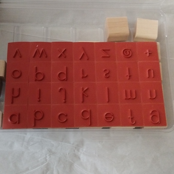 Stampin' Up ABC Alphabet Lower, Set of 28 uncut stamps with Wooden blocks - Picture 4 of 5